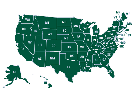 US map: click on a State to See if Garvey's Products are available near you